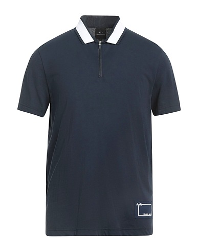 ARMANI EXCHANGE Polo shirt Navy blue 100% Cotton