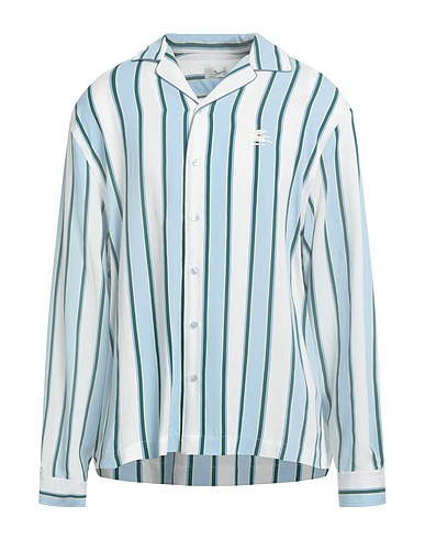ETRO Striped shirt Sky blue 89% Viscose, 11% Polyamide