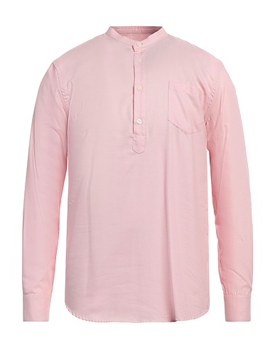 DANIELE ALESSANDRINI HOMME Solid color shirt Salmon pink 100% Cotton