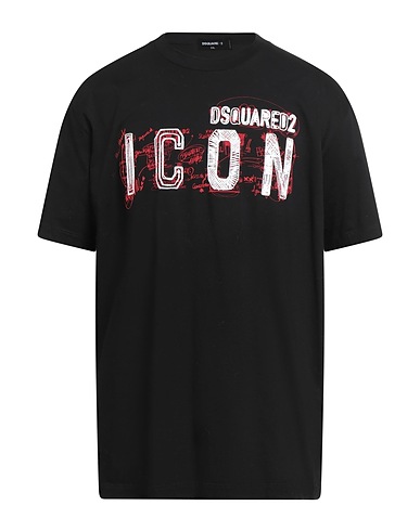 DSQUARED2 T-shirt Black 100% Cotton, PVC - Polyvinyl chloride
