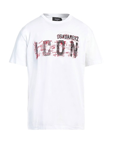 DSQUARED2 T-shirt White 100% Cotton, PVC - Polyvinyl chloride