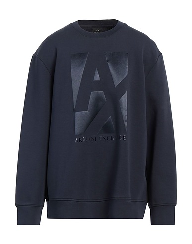 ARMANI EXCHANGE Sweatshirt Navy blue 75% Cotton, 19% Polyester, 6% Elastane