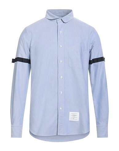THOM BROWNE Solid colour shirt Sky blue 100% Cotton