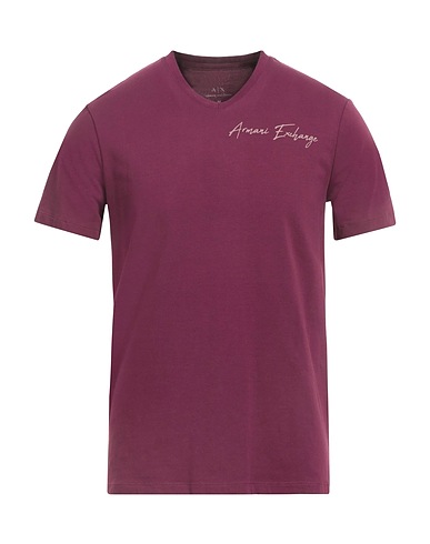 ARMANI EXCHANGE Basic T-Shirt Plum 95% Cotton, 5% Elastane