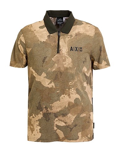 ARMANI EXCHANGE Polo shirt Military green 100% Cotton