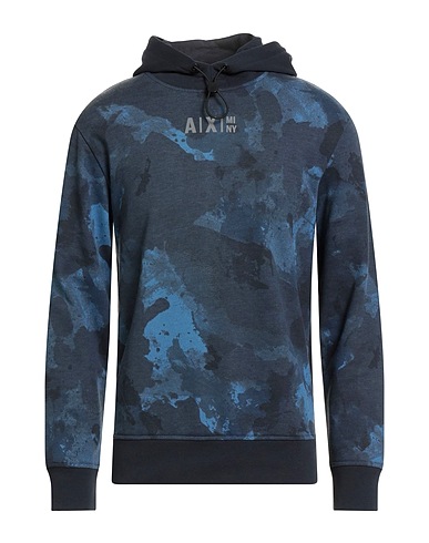 ARMANI EXCHANGE Hooded sweatshirt Slate blue 60% Organic cotton, 40% Polyester, Elastane