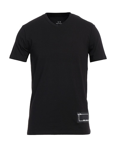 ARMANI EXCHANGE Basic T-Shirt Black 95% Cotton, 5% Elastane
