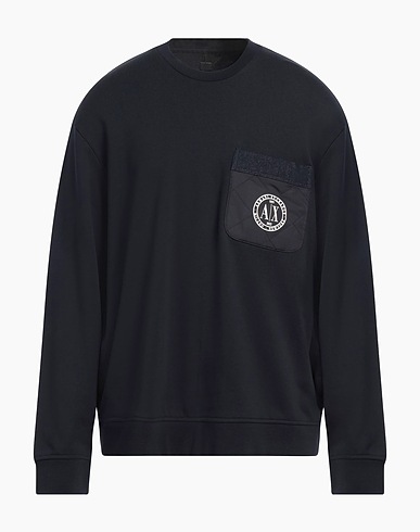 ARMANI EXCHANGE Sweatshirt Midnight blue 100% Cotton, Polyester, Elastane