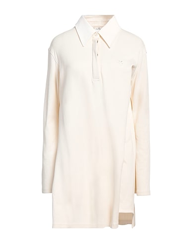 COURRÈGES Polo shirt Off white 96% Cotton, 4% Polyamide