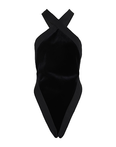 SAINT LAURENT 탑 & 티셔츠 블랙 78% 아세테이트, 22% 폴리에스테르, 코튼