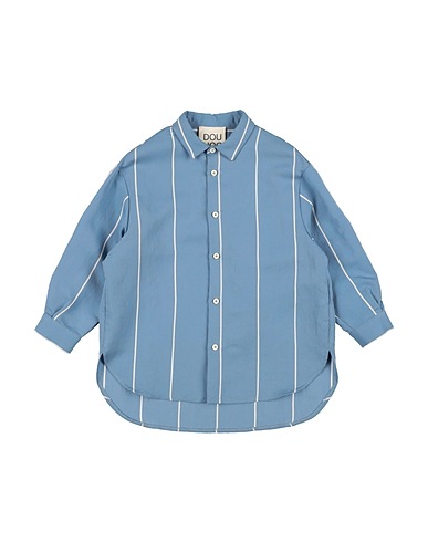 DOUUOD Camicia fantasia Blu chiaro 88% Viscosa, 12% Poliestere