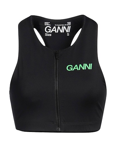 GANNI Top Black 75% Recycled polyester, 25% Elastane