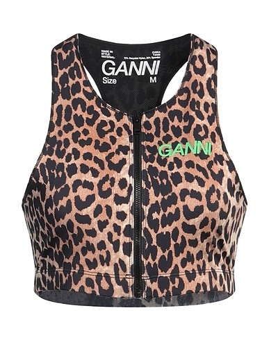 GANNI Top Beige 75% Polyamide, 25% Elastane