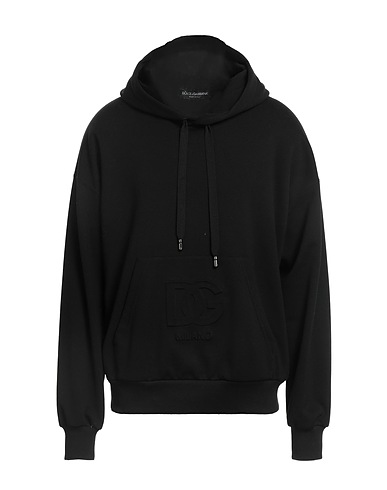 DOLCE&GABBANA Hooded sweatshirt Black 68% Polyester, 30% Polyamide, 2% Elastane