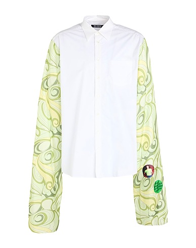 RAF SIMONS 柄入りシャツ ホワイト シルク 100%