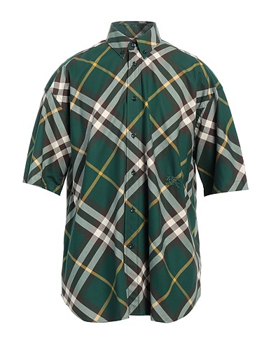 BURBERRY Checked shirt Green 100% Cotton