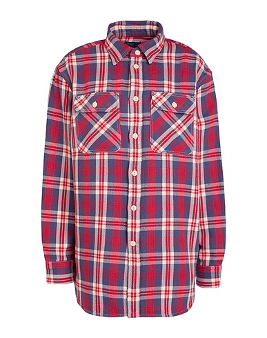POLO RALPH LAUREN Checked shirt Slate blue 100% Cotton
