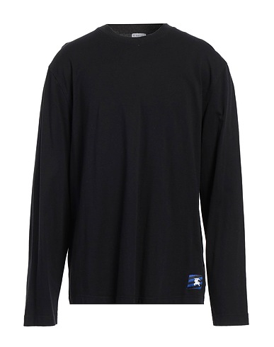 BURBERRY Basic T-Shirt Black 100% Cotton, Elastane