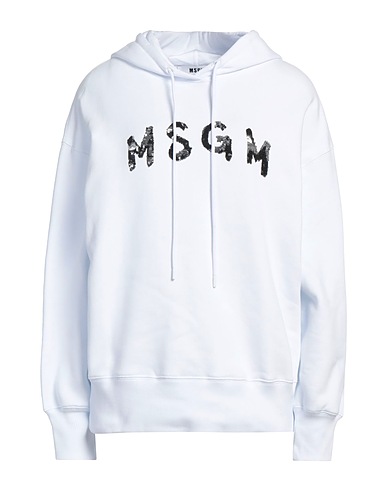 MSGM Felpa Bianco 100% Cotone
