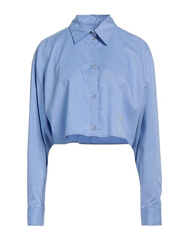 CHIARA FERRAGNI Striped shirt Sky blue 84% Viscose, 16% Polyamide