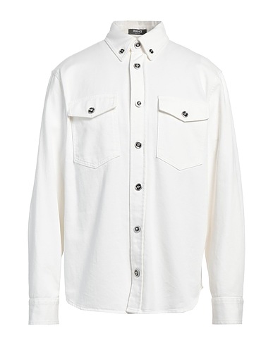 VERSACE Denim shirt White 100% Cotton