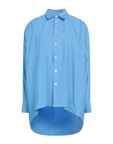BOTTEGA VENETA Solid colour shirts & blouses Light blue 72% Cotton, 20% Viscose, 8% Polyester