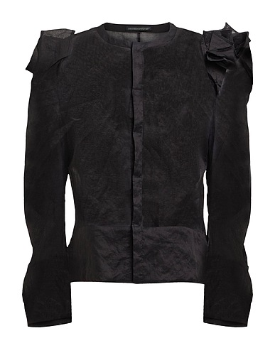 YOHJI YAMAMOTO Solid colour shirts & blouses Black 100% Cotton, Silk