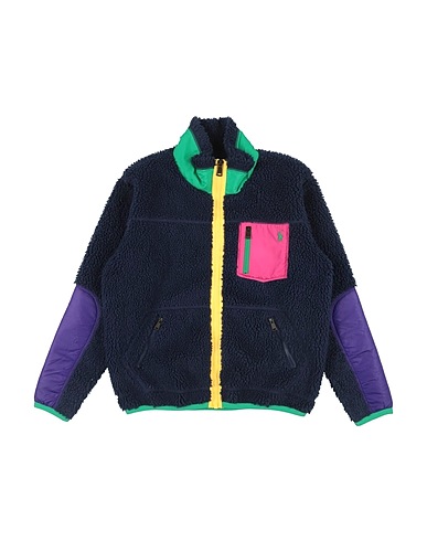 POLO RALPH LAUREN Sweatshirt Color-Blocked Teddy Fleece Jacket
 Navy blue 51% Polyester, 29% Acrylic, 20% Recycled polyester