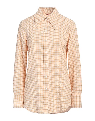 LEVI'S Checked shirt Beige 53% Viscose, 45% Polyester, 2% Elastane