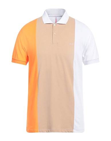 SUN 68 Polo shirt Beige 95% Cotton, 5% Elastane