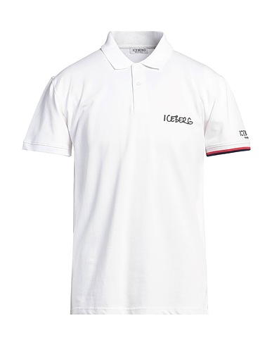 ICEBERG Polo shirt White 95% Cotton, 5% Elastane