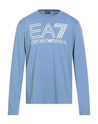 EA7 T-shirt Light blue 100% Cotton