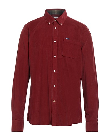 BARBOUR Μονόχρωμο πουκάμισο Κεραμιδί 100% Βαμβάκι