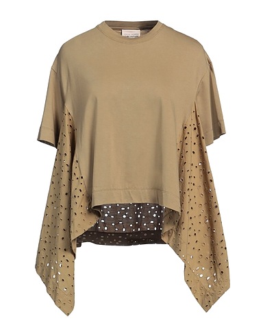 SEMICOUTURE T-shirt Khaki 96% Cotton, 4% Polyester