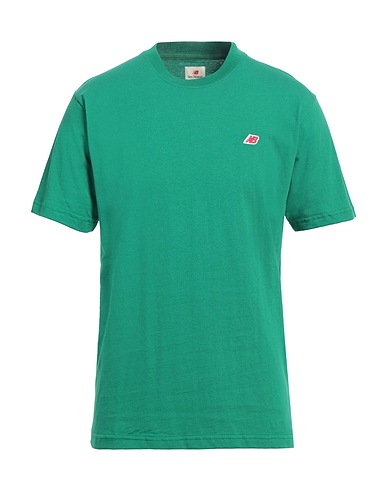 NEW BALANCE T-shirt Verde 99% Cotone, 1% Poliestere