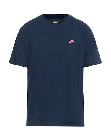 NEW BALANCE Basic T-Shirt Navy blue 99% Cotton, 1% Polyester