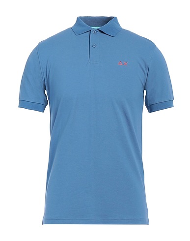 SUN 68 Polo shirt Light blue 95% Cotton, 5% Elastane