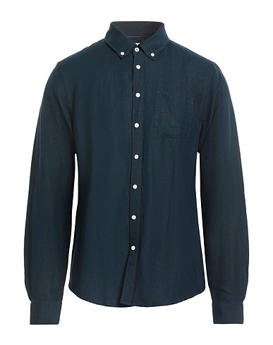 SUN 68 Camicia in lino Blu notte 52% Lino, 48% Viscosa