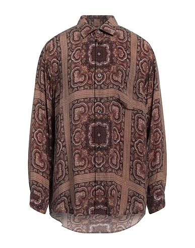 NANUSHKA Patterned shirt Chocolate brown 100% Cupro