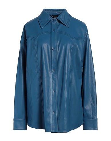 STAND STUDIO Solid colour shirts & blouses Slate blue 65% Polyurethane, 35% Polyester