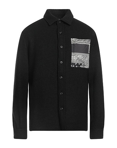 DESTIN Patterned shirt Black 80% Wool, 20% Polyamide