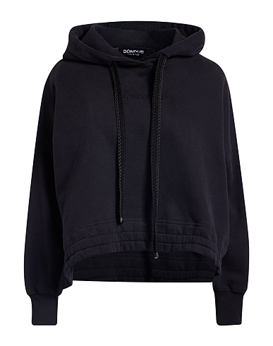 DONDUP Hooded sweatshirt Black 100% Cotton, Elastane