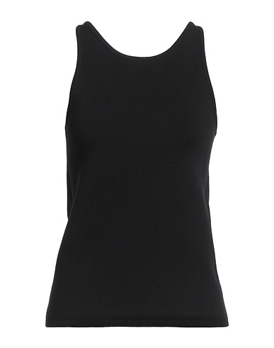 MAX MARA タンクトップ ブラック バージンウール 79% / ナイロン 19% / ポリウレタン 2%
