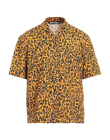 PALM ANGELS Patterned shirt ARANCIONE 55% Linen, 45% Cotton