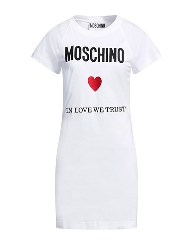 MOSCHINO Kurzes Kleid Weiß 100% Baumwolle