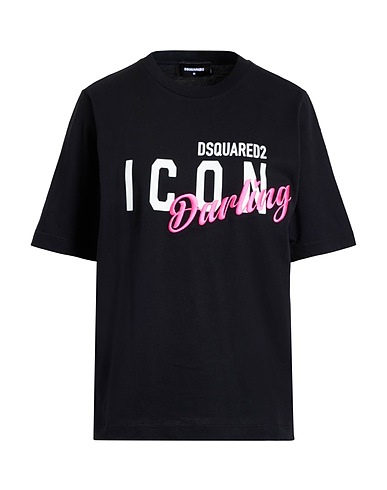 DSQUARED2 T-shirt ICON Black 100% Cotton, Elastane