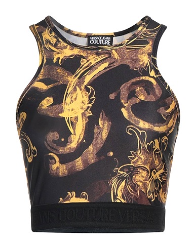 VERSACE JEANS COUTURE Top Black 80% Polyester, 20% Elastane