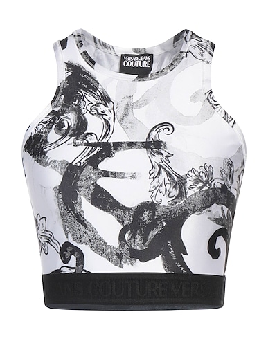 VERSACE JEANS COUTURE Top BIANCO 80% Polyester, 20% Elastane