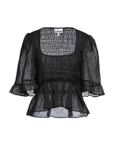 GANNI Top Black 100% Recycled polyester