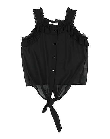Y-CLÙ Solid colour shirts & blouses Black 65% Polyester, 35% Nylon